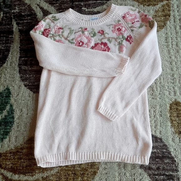 EUC FLORAL KNIT PINK SWEATER - Picture 7 of 8
